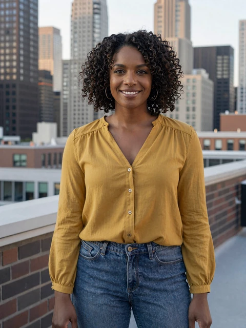 Janelle, 30, verified SendBerly app review profile example from Chicago rooftop